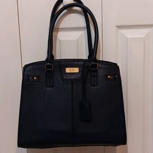 BCBG EUC PARIS BLUE MEDIUM DOUBLE HANDLE SATCHEL BAG.  LIKE NEW